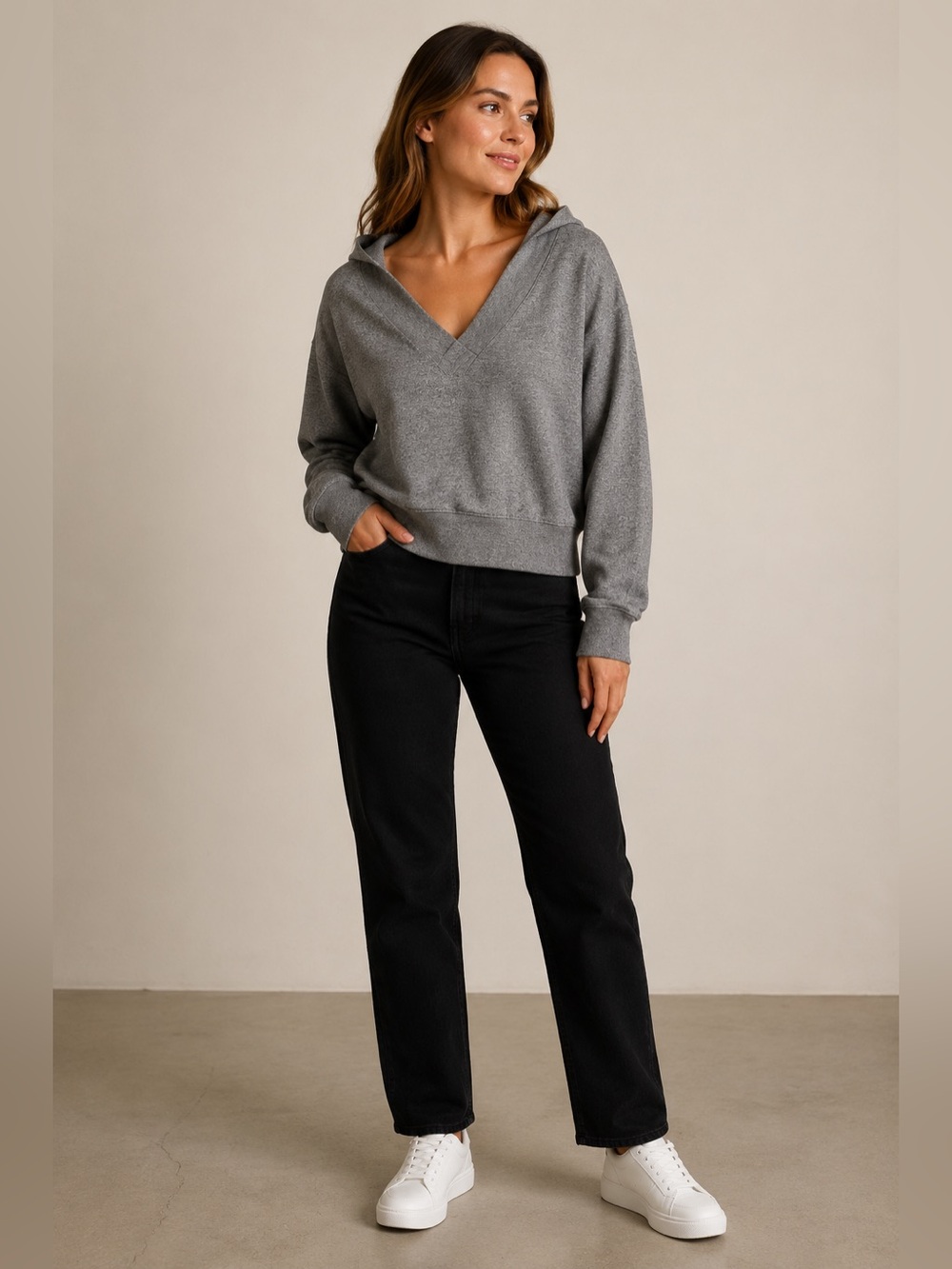 AG Adriano Goldschmied Nova Vee Gray Sweatshirt XS